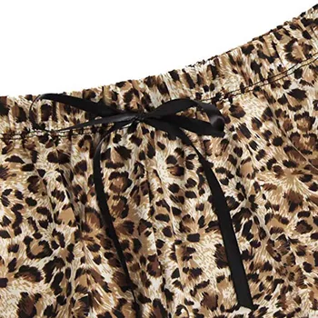 Seksikas Sleepwear Set Pilduma Sleepwear Pesu Pits Leopard Printida Aluspesu Ja lühikesed Püksid Pajama Set bayan gecelikler
