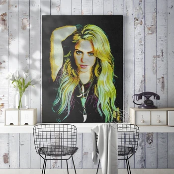 Shakira Kolumbia Laulja Plakat, Muusika Star Art Prints, Pikad Juuksed Elegantne Jumalanna Portree Maali, Shakira Fännid Koguda Kingitus 117535