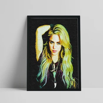 Shakira Kolumbia Laulja Plakat, Muusika Star Art Prints, Pikad Juuksed Elegantne Jumalanna Portree Maali, Shakira Fännid Koguda Kingitus
