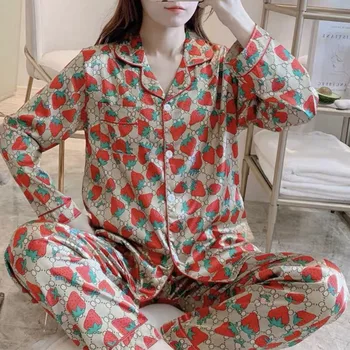 Siidist Pidžaama Naiste Satiin Pyjama Seatud Pikk Varrukas Vabaaja Sleepwear Nightwear Mugav Loomade Siserõivad Satiin