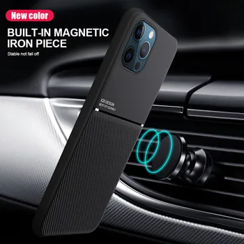 Silikoon Auto Magnet Omanik Soft Case For iPhone 12 Pro Max Juhul Aifon 12 Mini 12pro 12mini Põrutuskindel Nahast tagakaane Funda