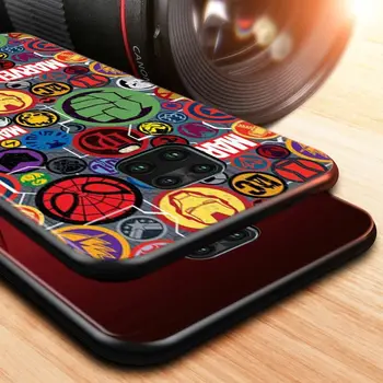 Silikoon on Pehme Kaas Marvel Avengers Jaoks Xiaomi Redmi Märkus 10S 10 9 9S 9T 8T 8 7 6 5 Pro Max 5A 4X 4 5G Musta Telefoni Puhul