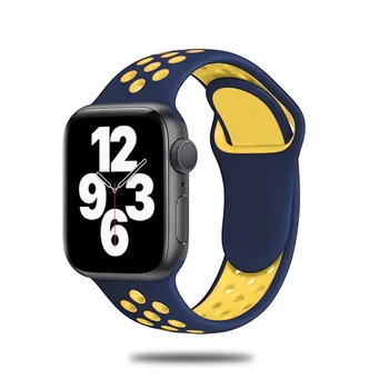 Silikoonist Rihm Apple Watch Band 40 44 42mm 38mm Kummist Smartwatch Sport Käevõru iWatch Seeria 6 se 5 4 3 2 1Breathable Vöö 20101