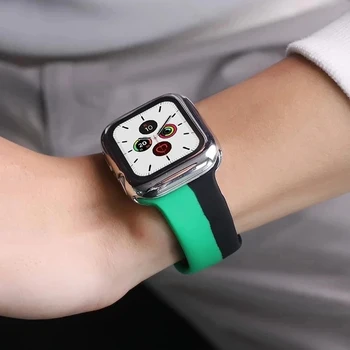 Silikoonist Rihm Apple Watch band 44mm 40mm 38mm 42mm Must Ühtsuse/Prid smartwatch vöö Sport käevõru iWatch seeria 3 4 5 6 se