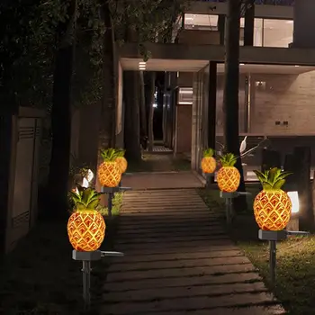 Simulatsioon Cactus Ananassi Kuju Solar LED Muru Lamp Spike LED Väljas Muru Kerge Jahvatatud Lamp Õues Dekoratiivne