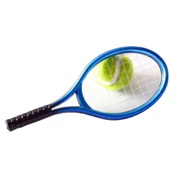 Simulatsioon Mini Sporditarvete Tennise Reket Palli Mudeli Komplekt Nukumaja Tarvikud Stseeni Kaunistused Teeselda Mängida Mänguasi