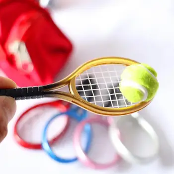 Simulatsioon Mini Sporditarvete Tennise Reket Palli Mudeli Komplekt Nukumaja Tarvikud Stseeni Kaunistused Teeselda Mängida Mänguasi