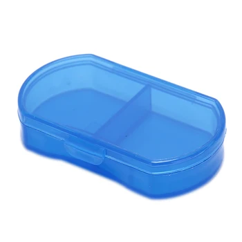 Sinine Pill Meditsiin Tablett pilleri karp Konteiner Dispenser Korraldaja Juhul Ravimite Uued 1tk 2 Fritüürkorvi Pill Box 185647