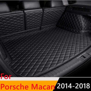 Sinjayer Veekindel Kõrgelt Kaetud Auto Pagasiruumi Matt Saba Boot Pad Vaip Katte Kõrge Pool Lasti Liner Jaoks Porsche Macan 15-2018