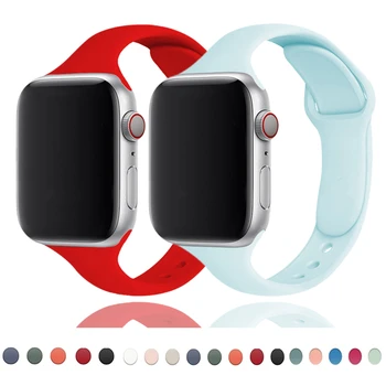 Slim Silikoonist Rihm Apple watch band 44MM 40MM 38MM 42MM pehme Sport vöö, käevõru Watchband correa iwatch seeria 6 se 5 4 3