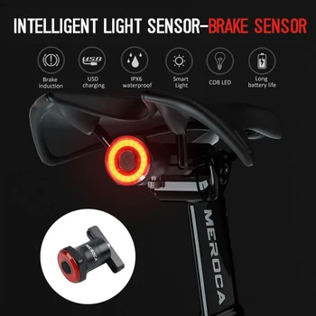 Smart Jalgratta Tagumine Tuli Auto Start/Stopp-Pidur Kaugseire IPx6 Veekindel USB Eest Jalgrattasõit Saba Taillight Jalgratta LED Valgus