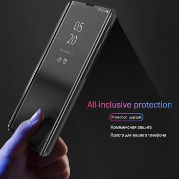 Smart Nahast Flip Seista Peegli Puhul Huawei Mate 8 9 10 Pro Lite P8 P9 P10 Pluss Luksus Juhul iPhone XS Max XR 7 8 6s Pluss