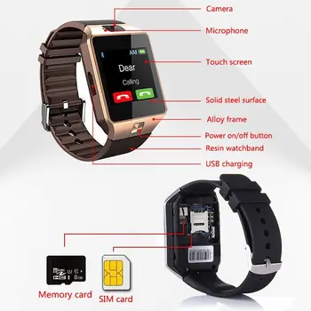 Smart Watch Dz09 Smart Kell, Toetada Tf Sim-Kaamera Mehed Naised Sport Bluetooth Käekell Samsung Huawei Xiaomi Android Telefon