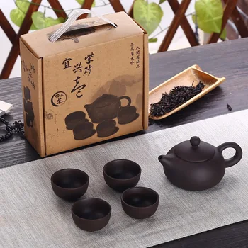 Soffe Lilla Liiva Keraamiline Chiness Kung Fu Teekann Komplekt 4 Mini Cup Ja 1 Pott Sobib Kodukontorisse Tee Set Drinkware 9531
