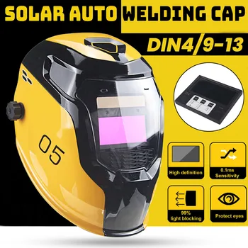 Solar Auto Tumenemine Keevitus Kiiver Reguleeritav Varju DIN 9-13 Ülejäänud DIN 4 Keevitus Visiir Mask Suured Vaadata Piirkonnas Arc Tig Mig Keevitajale