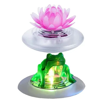 Solar Powered LED Lill Valgus Kunstlik Lotus Kuju Ujuvad Purskkaev Tiik, Aed, Bassein Lamp Led Night Light Päikese Basseini Kerge