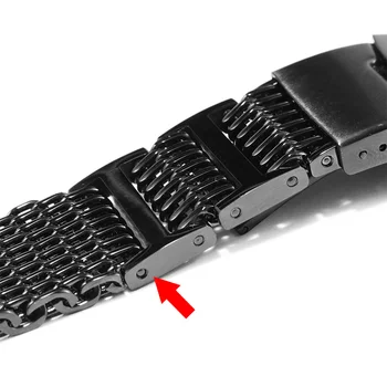 Solid Roostevabast terasest watchband 20 mm 22 mm 24 mm hõbe must rihm Asendamine metallist rihm meeste vaata tarvikud 124272