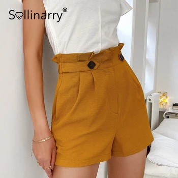 Sollinarry Kõrge vöökoht streetwear lukuga naiste lühikesed püksid Casual-nupp laotama bud lühikesed püksid suvel Moe naine laterna põhjad uus 128504