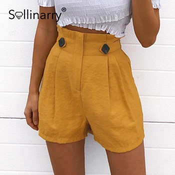 Sollinarry Kõrge vöökoht streetwear lukuga naiste lühikesed püksid Casual-nupp laotama bud lühikesed püksid suvel Moe naine laterna põhjad uus