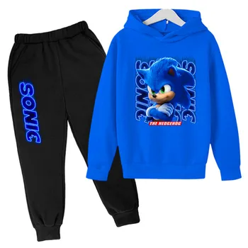 Sonic Hupparit Sobiks Kids Fashion Vabaaja Poisid Tüdrukud Prindi Sviitrid Topid Lapse Pullover Spordirõivad Kingitus Lastele Set