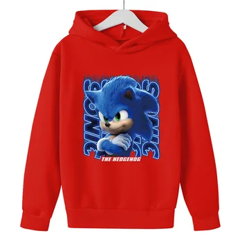 Sonic Hupparit poiste ja tüdrukute vabaaja sport hupparit Animeeritud uus mood laste pulloverid kuulu vabaaja pikkade varrukatega dressipluus 256