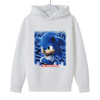 Sonic Hupparit poiste ja tüdrukute vabaaja sport hupparit Animeeritud uus mood laste pulloverid kuulu vabaaja pikkade varrukatega dressipluus