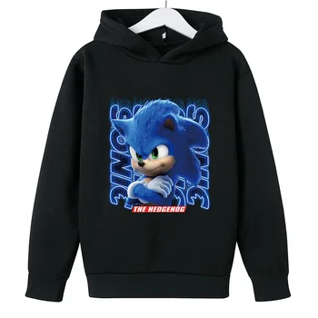 Sonic Hupparit poiste ja tüdrukute vabaaja sport hupparit Animeeritud uus mood laste pulloverid kuulu vabaaja pikkade varrukatega dressipluus
