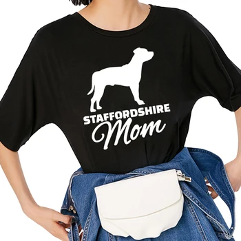 Staffordshire Bull Terjer Koera Ema Lühikesed Varrukad Vintage T-Särk Naiste Naljakas Harajuku T-Särgid Top Tee Pluss Suurus