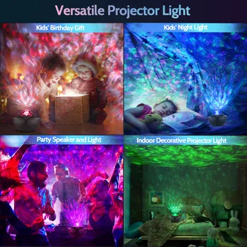 Star Light Projektor LED Öösel Taevas Twilight Galaxy Star Ookeani Laine Projektsioon Bluetooth Kõlar Häält, puldiga Kerge