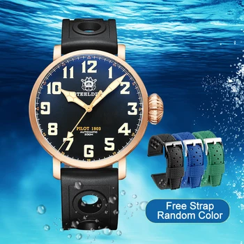 Steeldive Pronks Diver Watch Unikaalne Helendav Crown 200M Sukeldumine Meeste Kellad 2020 Luksus Automaatne Mehaaniline Randmele Käekella SD1903S