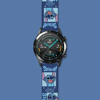 Stitch Sinine Käevõru Smartwatch Bänd 22mm 20mm Silikoonist Rihm Jaoks Huawei GT 2 2E Au Magic Vaadata 2 42mm 46 mm