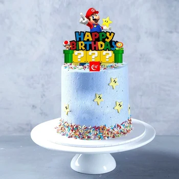 Super Mario mängu anime mario bros Luigi yoshi Bowser Cupcake Kook sisesta for Kids Sünnipäeva Kook Teenetemärgi asjade kingitused