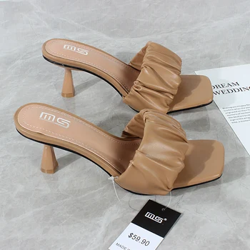 Sussid naine 2021 suvel uus-sõna klapp avatud varvas kõrge kontsaga sandaalid stiletto moodsad naiste kingad 6,5 cm 4784