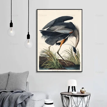 Suur Blue Heron Lindude Ameerikas, John James Audubon Print - Housewarming Sünnipäeva Kingitus Idee - Seina art plakat prindi