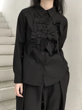 Suur naiste kevad kanda uus must jakk vibu särk naiste disaini mõttes vähemuse pikkade varrukatega särk 127147