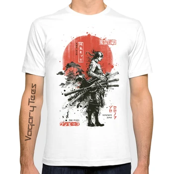 Suvel Jaapani anime Tshirt Mehed Zoris-o Õled Müts Samurai Kapten Cartoon prindi Tshirt lühikesed varrukad Vabaaja Hip-Hop streetwear tshirt 56271