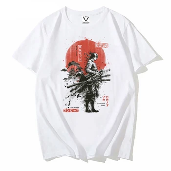 Suvel Jaapani anime Tshirt Mehed Zoris-o Õled Müts Samurai Kapten Cartoon prindi Tshirt lühikesed varrukad Vabaaja Hip-Hop streetwear tshirt