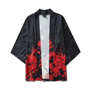 Suvel Jaapani rüü naised, kellel sama Viis Punkti Varrukad Kimono Meeste Varjatud Trükkimine Jacke Top Pluus мужские комплекты 169752