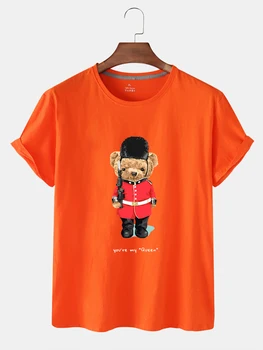 Suvel Loov Isiksus, Eco-Sõbralik Loominguline Cartoon Bear Mustri Trükkimine Kõik-Mängu Daami Lühikesed Varrukad Naise T-särk