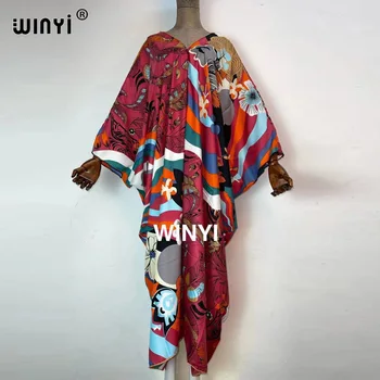 Suvel Lähis-Ida kvaliteetne käsitsi valtsitud) sidusega mood prindi street WINYI Maxi naiste riideid long beach V-kaeluse Bohemian kleit