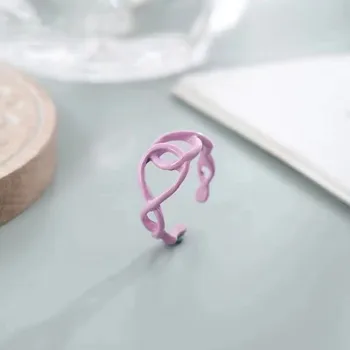 Suvel Moe Värvikas Õõnes Geomeetriline Ebaregulaarne Metallist Avatud Ring Candy Värvi Croissant Tõusis Pin-Rõngad, Naiste Partei Ehted