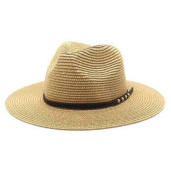Suvel Naiste Päike Mütsid Lai Pool Naiste Vabaaja Panama Straw Hat Beach Visiir Müts Temperament Klassikaline Korter Puhkust Päikesekaitsetoodete Müts