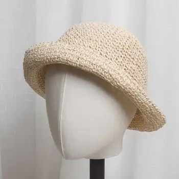 Suvel Päike Mütsid Naistele Õled, Paber Beach Panama Straw Hat Laine Ääreni Volditud Väljas Mütsid Vaba aja veetmise Puhkus ühise Põllumajanduspoliitika Visiirid Müts