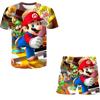 Suvel Sobiks Mario - T-särk 4 Kuni 14 Aasta jooksul Beebi ja Poiste Riided Komplektid Kids Komplektid 2tk Lühikesed Varrukad Tshirts+Polüester hingav lühikesed püksid