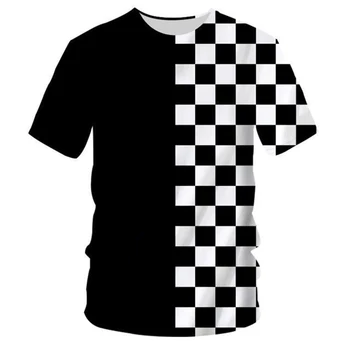 Suvel Tee Särk Homme Moe O Kaela 3D T-Särgid on Trükitud Musta ja valge ruuduline Hip-Hop 5XL 6XL Habiliment Mees