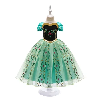 Suvel Tüdrukud Roheline Anna Kleit Halloween Lapsed Cosplay Lume Kuninganna Printsess Kostüüm Kids Sünnipäeva Riided 3 Kuni 10 Aastat