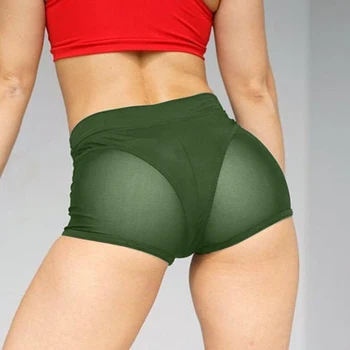 Suvel Uued Kõrge Vöökoht Naiste Sexy Neoon Roheline Roosa Perspektiivi 2021 Silma Õhuke Ujuda Lühikesed Püksid Bikini Bottom Cover Up Tahke Beachwear