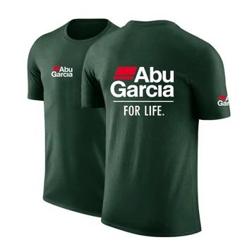 Suvel Uus Abu Garcia Logo Mood Meeste Top Vabaaja Lühikeste varrukatega Värviga Puuvillane ümber Kaela Hip-hop T-särk Top