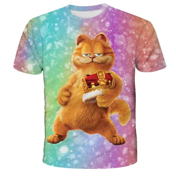 Suvel Uut Hot Müük Vabaaja Naiste T-särk Streetwear Garfield 3D Kass Print T-särk korea Särk Harajuku Lühikeste varrukatega T-särk 61770