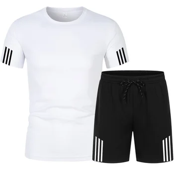 Suvel jogger meeste T-särk lühikese varruka sobiks casual spordi-sobivad spordi püksid vett hülgav 2-osaline komplekt, puuvillane ülikond 2021 uus